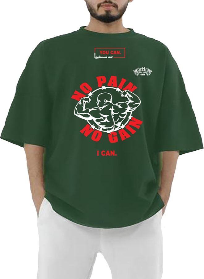 Genérico Men's Oversize T-shirt - No Pain No Gain Printed for exercise, gym and bodybuilding 3  - Image 2