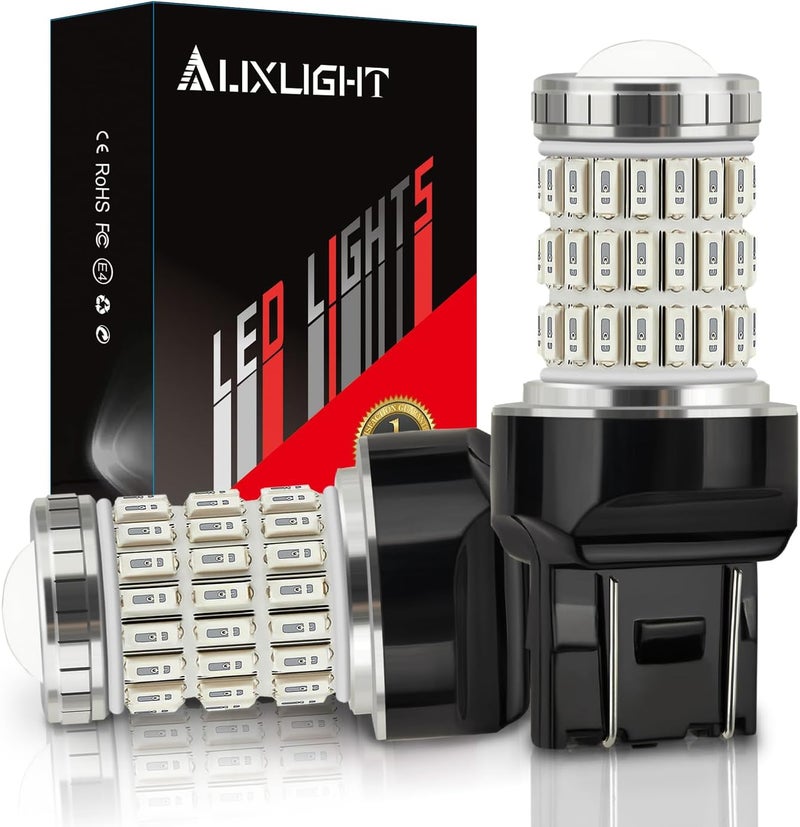 AUXLIGHT 7440 7441 7443 7444 T20 992 W21W LED Bulbs Brilliant Red, Ultra Bright 60-SMD LED Replacement for Brake/Tail Lights, Blinker Lights, Turn Signal/Parking or Running Lights (Pack of 2) - Image 1