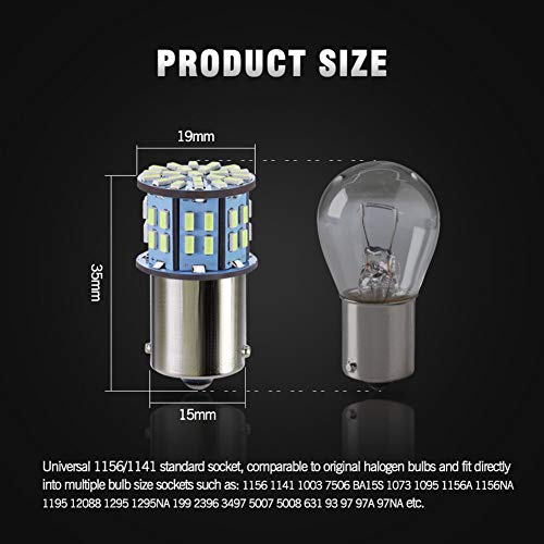Antline 1156 1141 1003 7506 BA15S LED Bulbs Cool White 20-Packs, Super Bright 3014 50-SMD LED Replacement for 12 Volt RV Camper Trailer Boat Trunk Interior Light Bulbs - Image 4