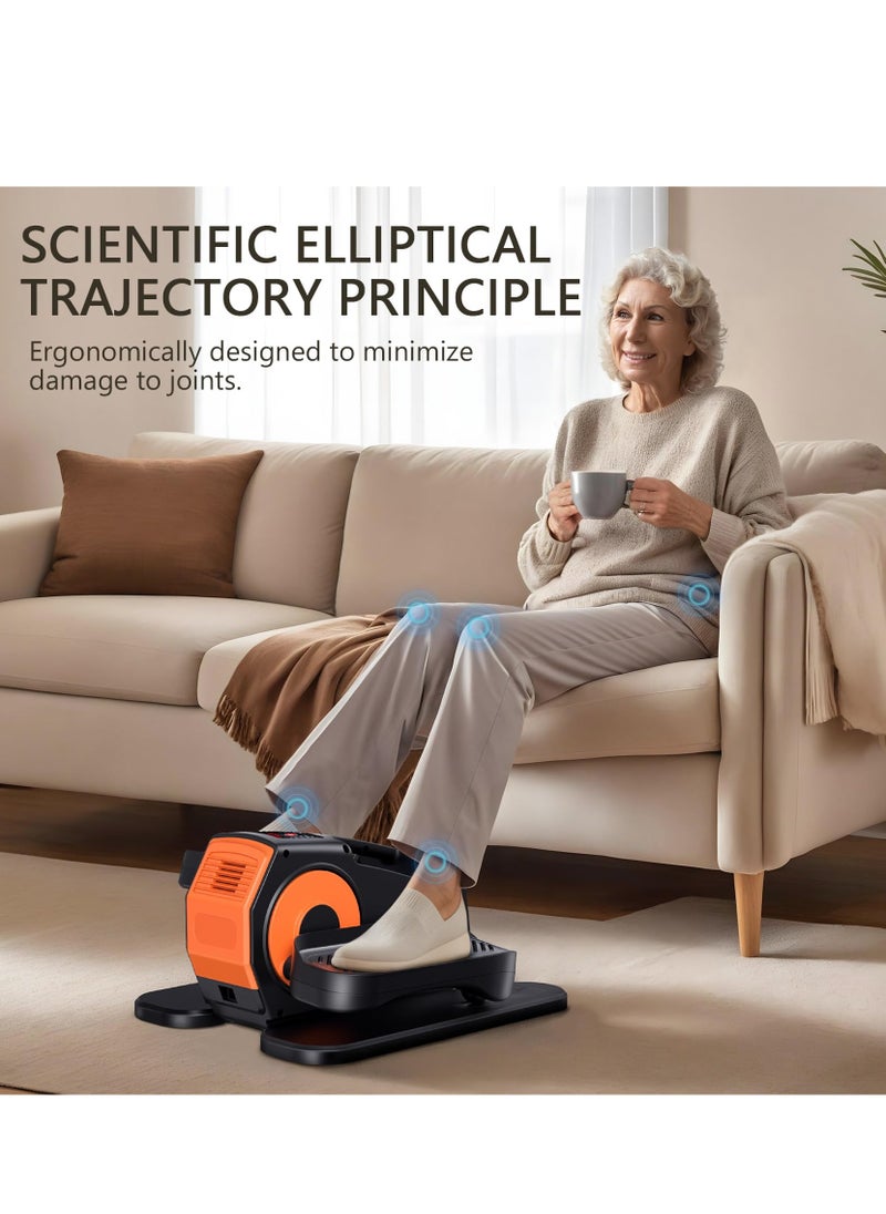 Under Desk Elliptical, Elliptical Leg Exerciser for Seniors, Home Portable Elliptical with Remote Control and 5 Adjustable Speeds, Electric Seated Pedal Exerciser