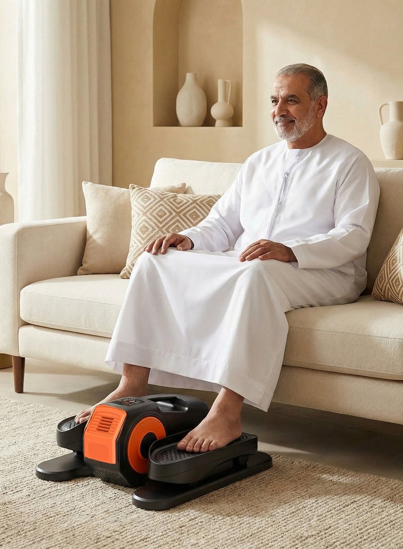 XiuWoo Under Desk Elliptical, Elliptical Leg Exerciser for Seniors, Home Portable Elliptical with Remote Control and 5 Adjustable Speeds, Electric Seated Pedal Exerciser - Image 1