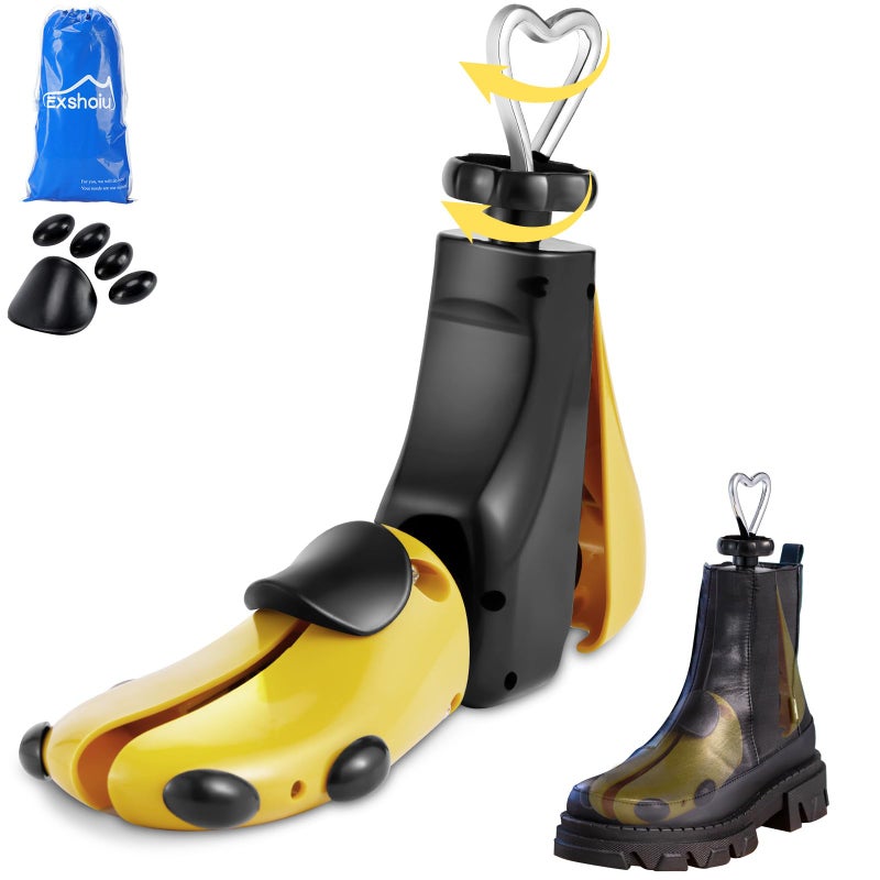 Exshoiu Shoe Stretcher Men Women, 4-Way Boot Stretcher Stretch Width & Length, Shoe Tree Adjustable Leather Boot Widener Stretcher for Wide Feets - Image 1