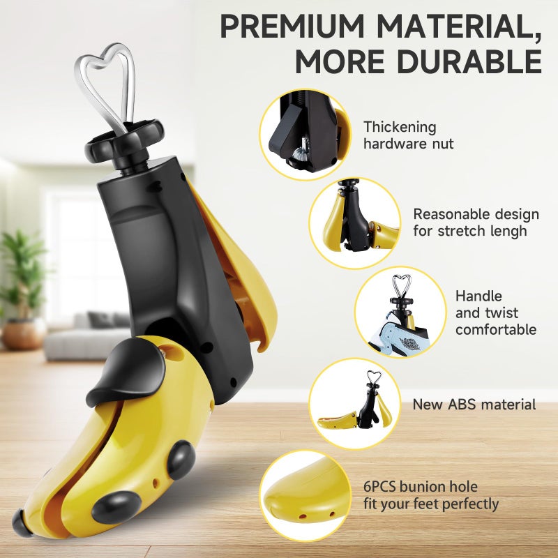 Exshoiu Shoe Stretcher Men Women, 4-Way Boot Stretcher Stretch Width & Length, Shoe Tree Adjustable Leather Boot Widener Stretcher for Wide Feets - Image 2
