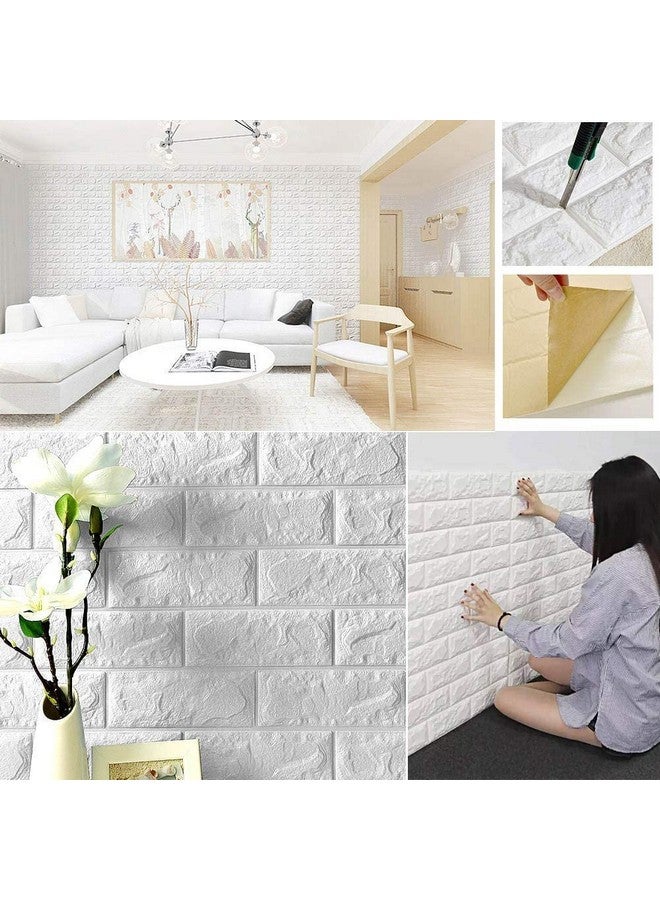 Deetto ورق جدران دييتو - تصميم طوب من رغوة PE ذاتية اللصق ملصقات جدارية ثلاثية الأبعاد تغطي كامل الجدار ورق جدران DIY للمنزل والفندق وغرفة المعيشة وغرفة النوم والمقهى 70 × 77 سم، تقريبًا 5.8 قدم مربع عبوة من 3 - Image 4