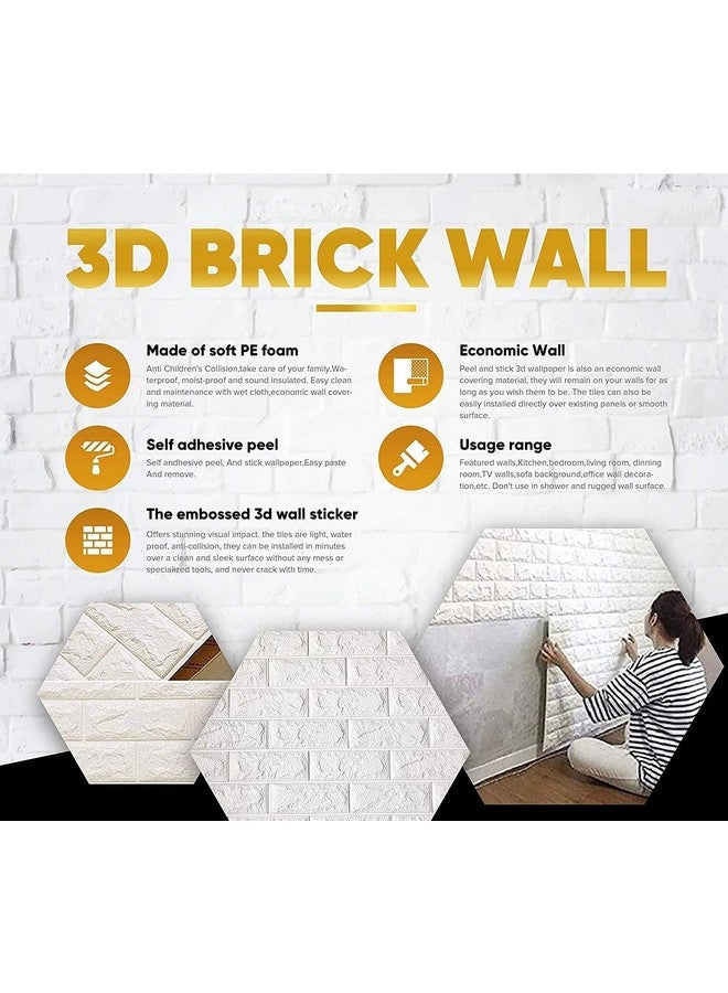 Deetto ورق جدران دييتو - تصميم طوب من رغوة PE ذاتية اللصق ملصقات جدارية ثلاثية الأبعاد تغطي كامل الجدار ورق جدران DIY للمنزل والفندق وغرفة المعيشة وغرفة النوم والمقهى 70 × 77 سم، تقريبًا 5.8 قدم مربع عبوة من 3 - Image 5