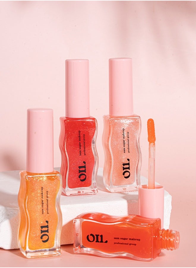 Fruit Honey Lip Care Oil 03#, Watermelon Honey Lip Balm, Deeply Hydrating + Adds Radiance, Pearlescent Lip Gloss - 8 ML
