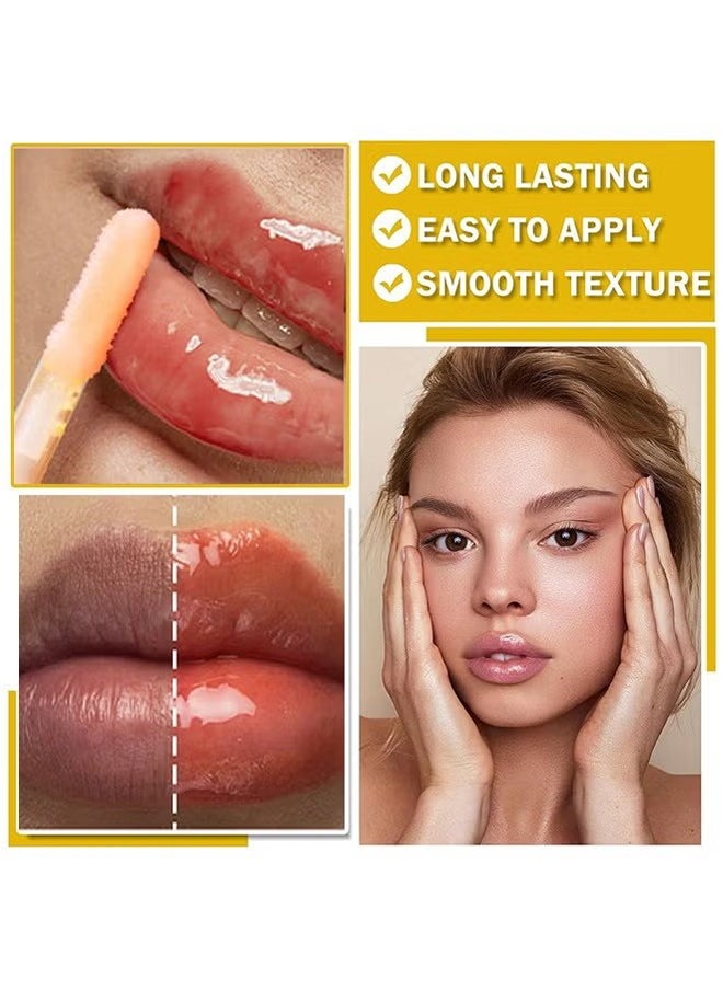 Fruit Honey Lip Care Oil 03#, Watermelon Honey Lip Balm, Deeply Hydrating + Adds Radiance, Pearlescent Lip Gloss - 8 ML
