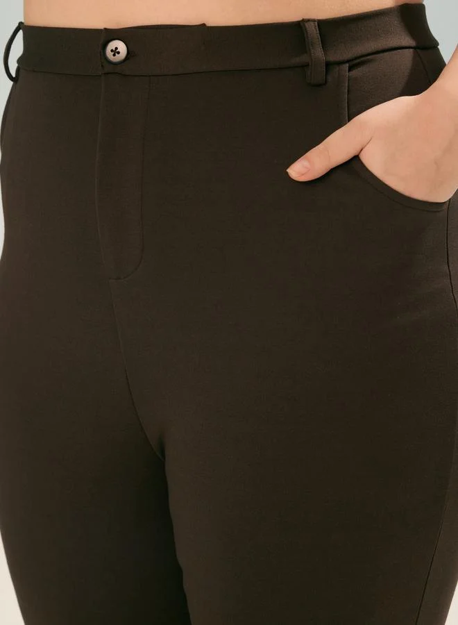 SASSAFRAS Plus Dark Brown Flared Bell Pants