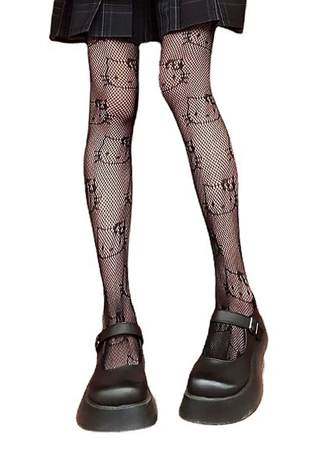 Hellokitty Women'S Anti Snagging Base Pantyhose Stockings Hold Up Stockings for Women Lace Thigh Bands Anti-skid Silicone Silk Stocking High Stocking（Black）  - Image 1
