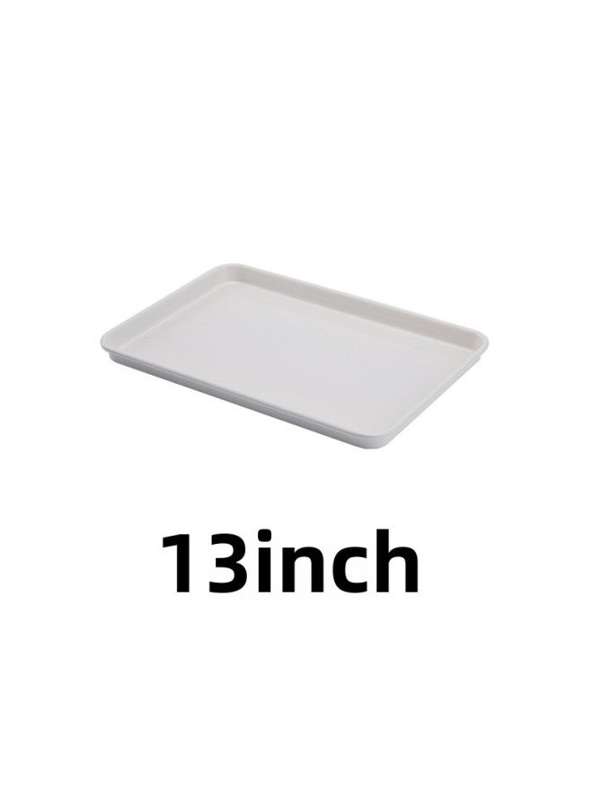 Brownie Baking Pan Cake Mold White Baking Six-Piece Set Rectangular Cookie Roll Non-Stick Chassis-Color:13 Inch Cookie Plate (milkshake White)  - Image 1