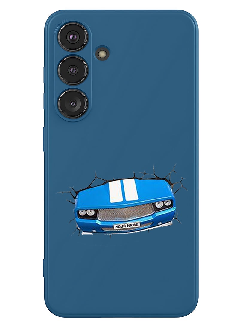 Theodor Protective Slim Fit Case Liquid Silicone Cover with Full Body Protection Anti-Scratch Shockproof Case For Samsung Galaxy S25 (Blue) - Car - Image 1