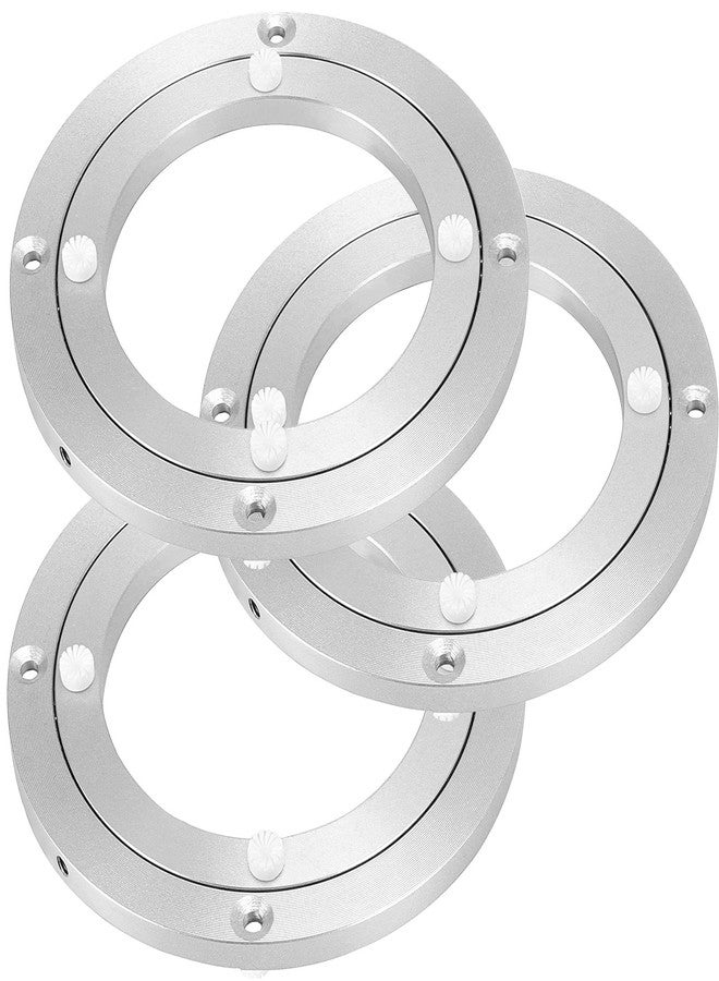 MUKLEI 3 Pack 5.5 Inch Aluminium Alloy Turntable Bearings, Heavy Duty Lazy Susan Hardware Rotating Bearing Turntable for Rounding Dining Table, 110 lbs Max Load Bearing Capacity - Image 1