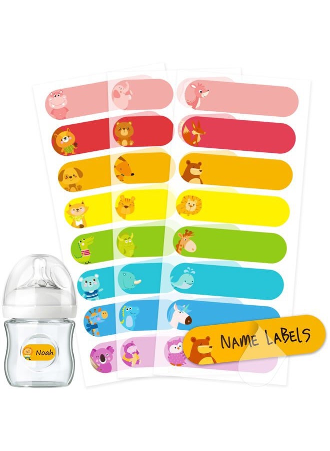 CHUBBIEE Baby Bottle Labels for Daycare, Self-Laminating, Waterproof Write-On Name Labels, Assorted Sizes & Colors, Pack of 64 - Image 1