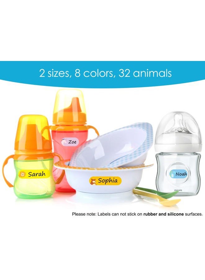 CHUBBIEE Baby Bottle Labels for Daycare, Self-Laminating, Waterproof Write-On Name Labels, Assorted Sizes & Colors, Pack of 64 - Image 3