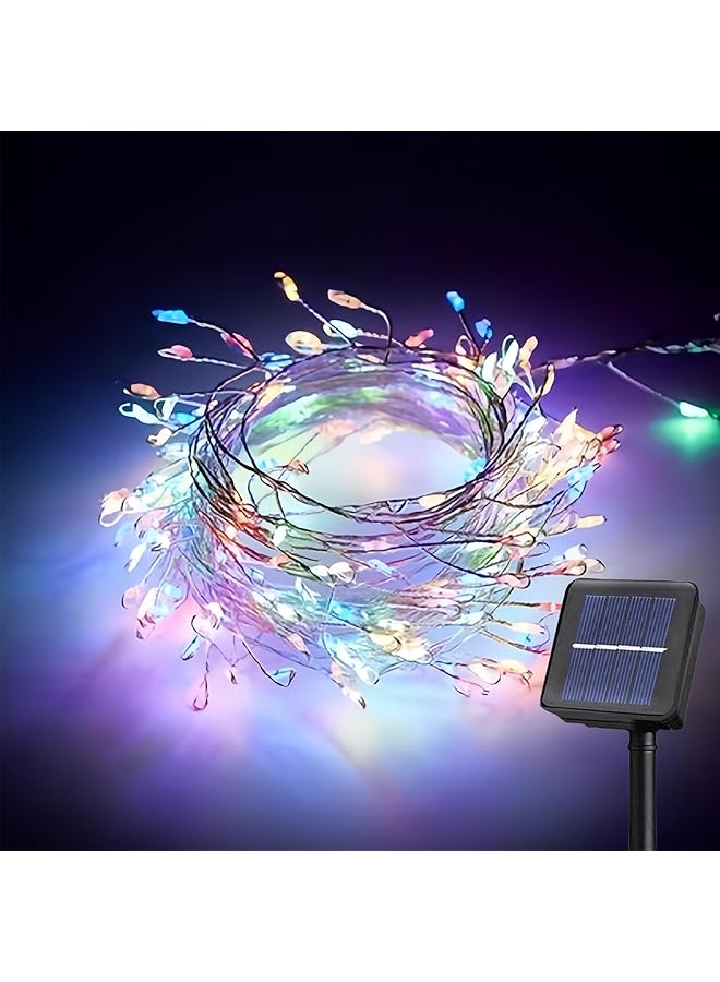 إيروريكس سلسلة أضواء تعمل بالطاقة الشمسية في الهواء الطلق بطول 19 قدمًا و6 أمتار، 300 مصباح ليد مقاوم للماء، 8 أوضاع، لتزيين حديقة المنزل والحفلات وأعياد الميلاد - Image 1
