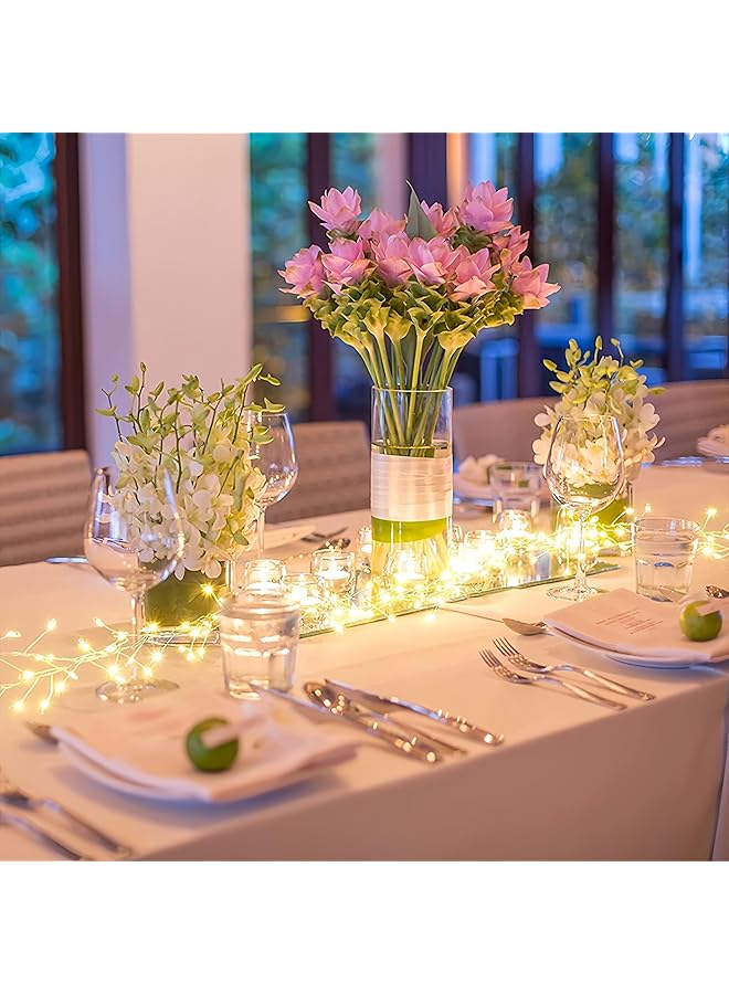 إيروريكس سلسلة أضواء تعمل بالطاقة الشمسية في الهواء الطلق بطول 19 قدمًا و6 أمتار، 300 مصباح ليد مقاوم للماء، 8 أوضاع، لتزيين حديقة المنزل والحفلات وأعياد الميلاد - Image 4