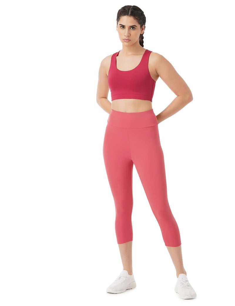 Pump'd Women's Stretchable Capris -Lightweight, Anti-Odor, Squat Proof, Dry Tech, Ultra Soft Seams (Burgundy Baddies, M) - Image 5