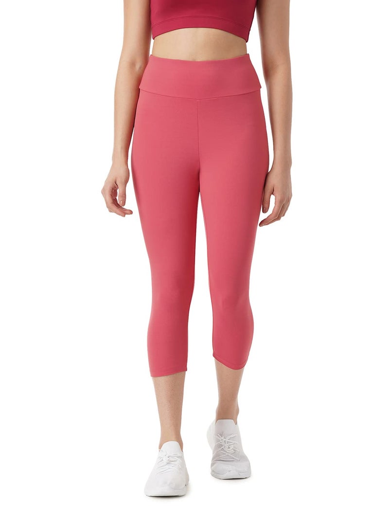 Pump'd Women's Stretchable Capris -Lightweight, Anti-Odor, Squat Proof, Dry Tech, Ultra Soft Seams (Burgundy Baddies, M) - Image 1