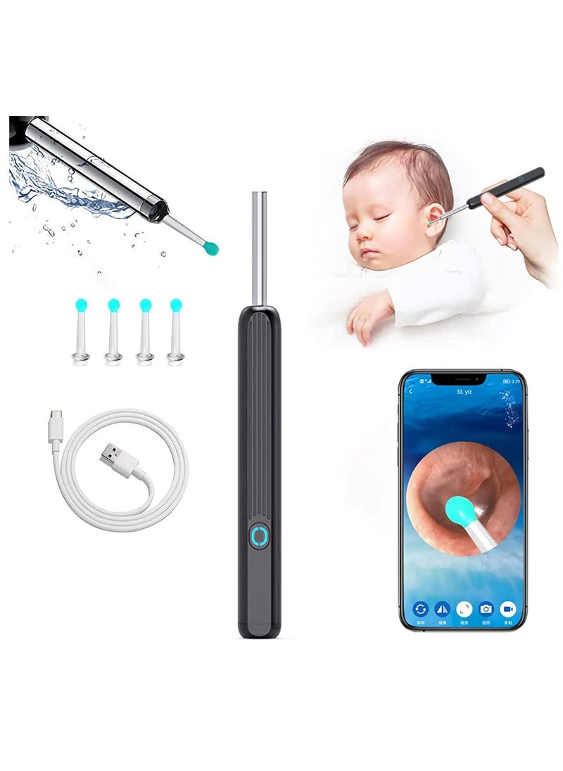 RATSAW Ear Wax Removal Wi-Fi Visible Wax Elimination Spoon with 4 Soft Silicone Ear Scoops Wireless Ear Endoscope 1296P HD with LED Light for iPhone iPad Android Phones  - Image 1