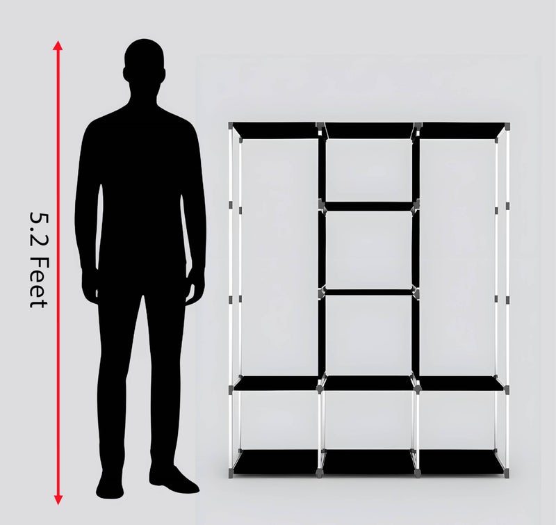 GTC® 6+2 Layer Fancy and Portable Foldable Collapsible Closet Cabinet Wardrobe Cloth Organizer Shelves Racks Non Woven Fabric and PP Plastic Maroon (Self Assemble) Storage Unit 88230 Maroon - Image 5