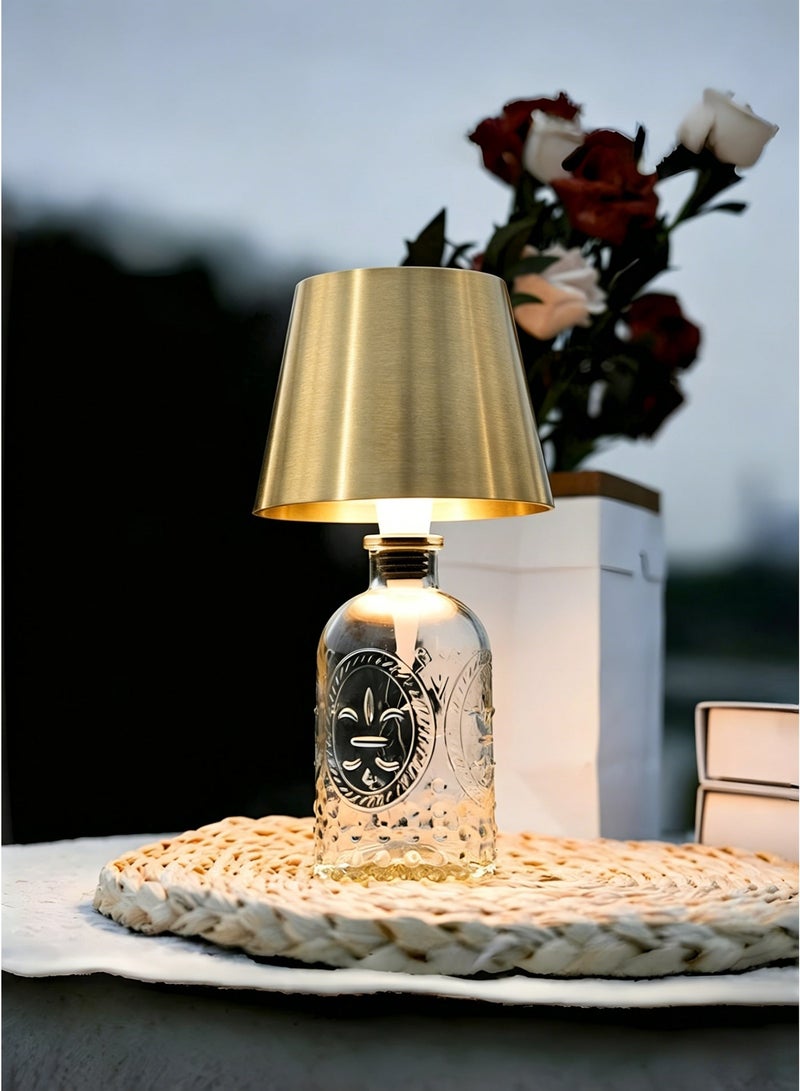 Smart Touch Control Bottle Lamp, 3 Color Stepless Dimmable Table Lamp, USB Rechargeable LED Night Light for Home, Bedroom, Majlis, Café & Ramadan Decoration - Image 1