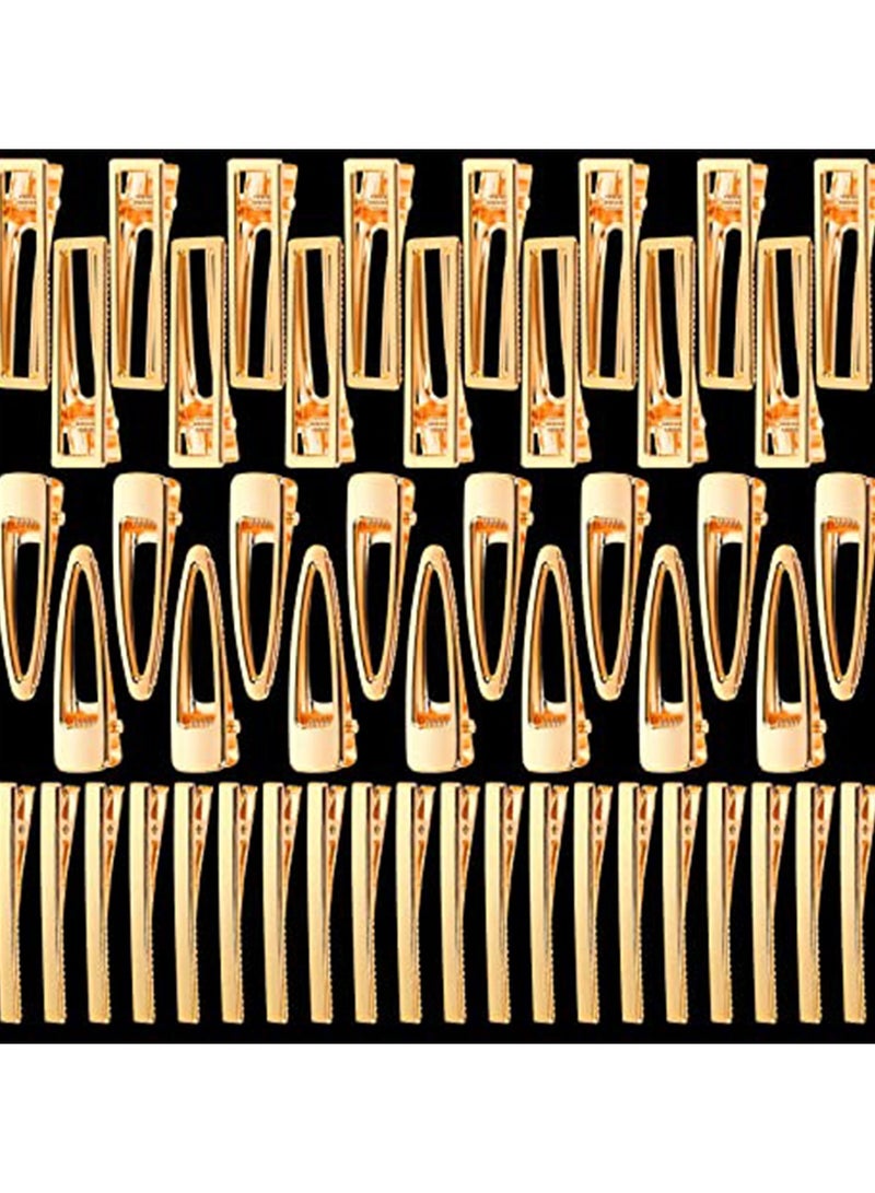 Large Creation Space, Hair Clips for Silicone Resin Molds, 3 Patterns Gold Metal Hair Barrettes, for Making Acrylic Resin Hair Clips, DIY Hair Clips, Epoxy Resin Barrettes for Girls and Women - Image 1