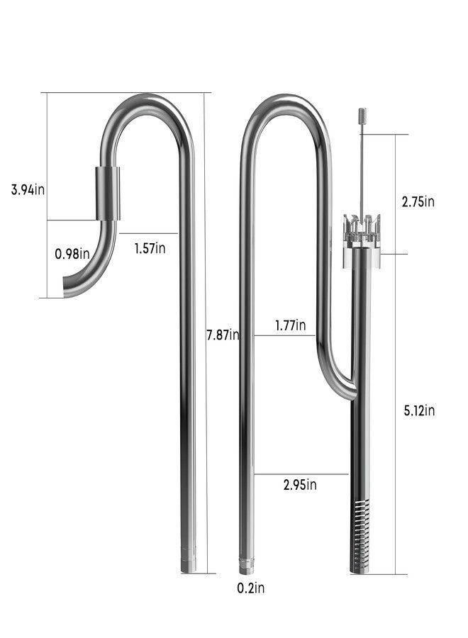 FZONE Aquarium Stainless Steel Skimmer Lily Pipes Inflow and Outflow with Spin Skimmer and Adjustable Rod for Aquarium Filter 1/2'' (12/16mm) Tubing - Image 2
