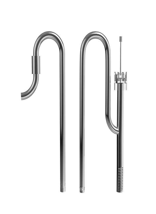 FZONE Aquarium Stainless Steel Skimmer Lily Pipes Inflow and Outflow with Spin Skimmer and Adjustable Rod for Aquarium Filter 1/2'' (12/16mm) Tubing - Image 1