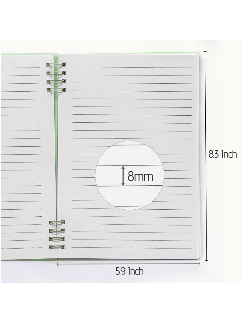 Generic 4 Pieces Spiral Notebook Wide Ruled A5 Notebooks Journal Memo Planner with Thick Plastic Hardcover 8.3 x 5.9 Inch  - Image 5
