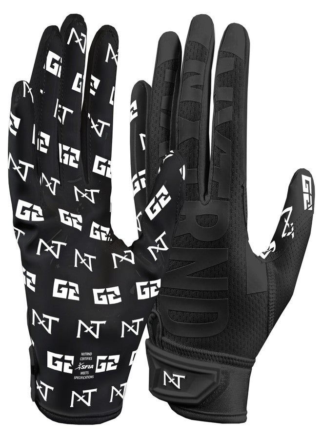 NXT NXTRND Nxtrnd G2 Pro Football Gloves, Men's Ultra Sticky Elite Receiver Gloves (Black, Medium) - Image 1