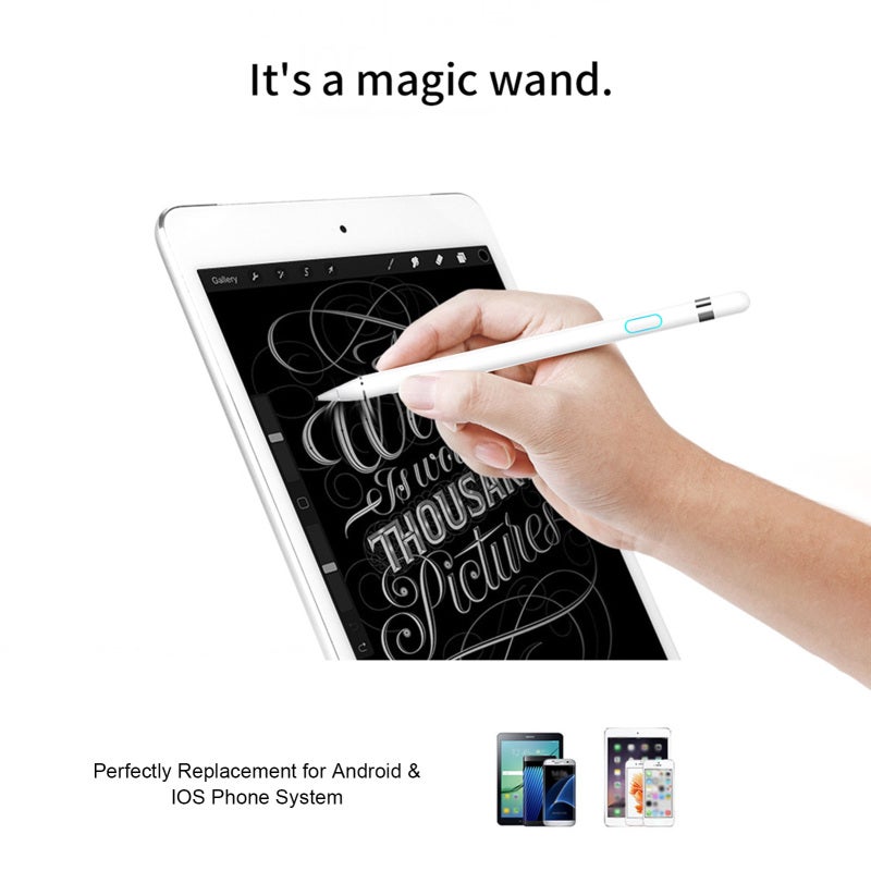 Digital Active Stylus Pen: 1.45mm POM Plastic Pen Head - Compact Ergonomic Design, 140mAh Rechargeable Cell, Magnetic Cap for Android IOS Ipad Air 9.7 Mini 1 2 3 4 Pro Home Office Daily Use - Image 4