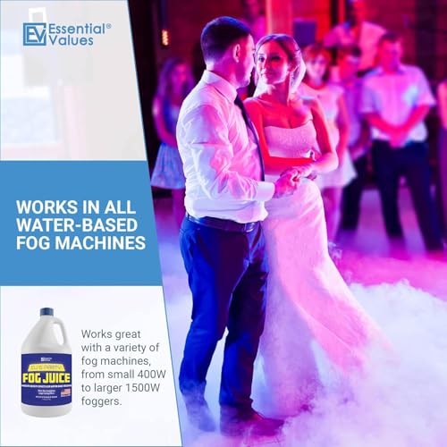 Essential Values سائل آلة الضباب ESSENTIAL VALUES (128 أونصة سائلة / 1 جالون) سائل ضباب طويل الأمد وكثافة متوسطة لآلات الضباب المعتمدة على الماء، مثالي من 400 واط إلى 1500 آلة، في الهواء الطلق أو في الداخل، مصنوع في الولايات المتحدة - Image 2