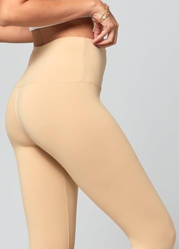 Conceited Capri Leggings for Women - Soft - High Waist Tummy Control - Essential - Regular and Plus Size - Beige Nude - Small - Medium - Image 5