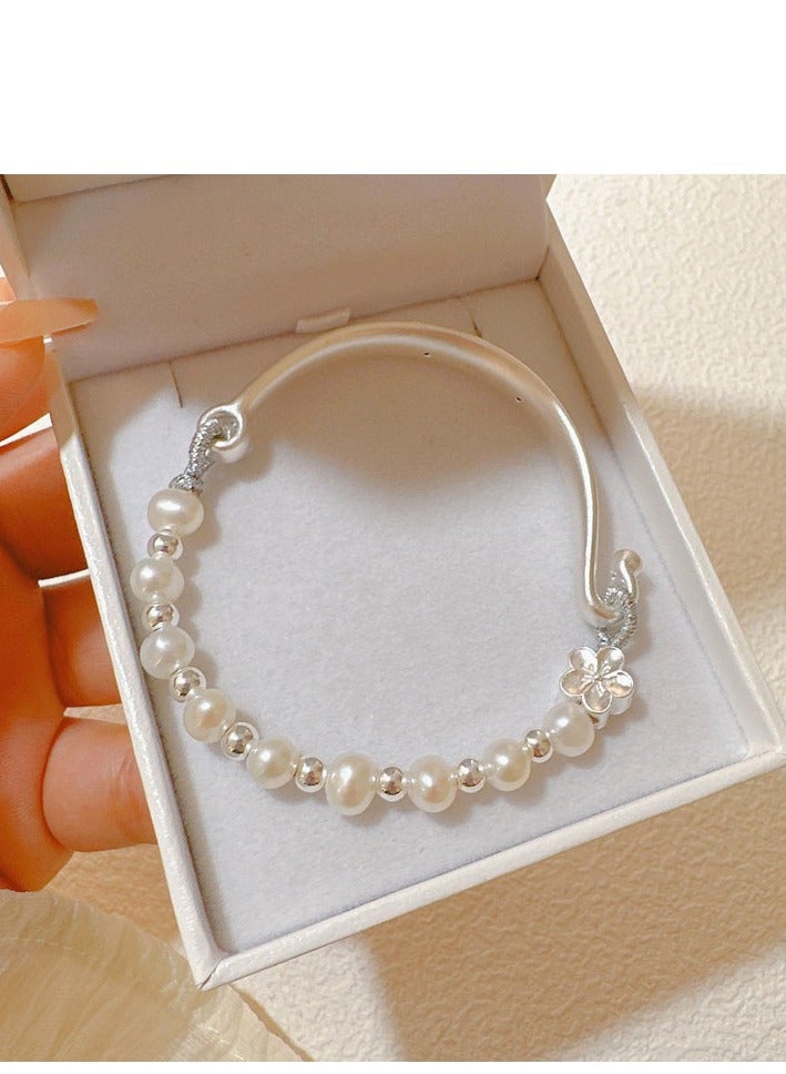 Natural Pearl Agate Half Bracelet Gift - Image 1