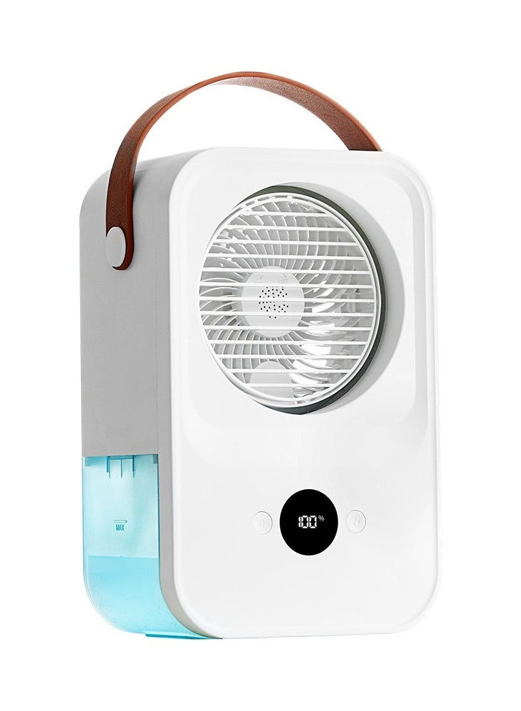 إيفرين مروحة تهوية ذات عرض رقمي محمولة قابلة للتوصيل بال USB وعلى المكتب تتقن الماء بتنفير للتبريد (تحكم عن بعد أبيض) - Image 1