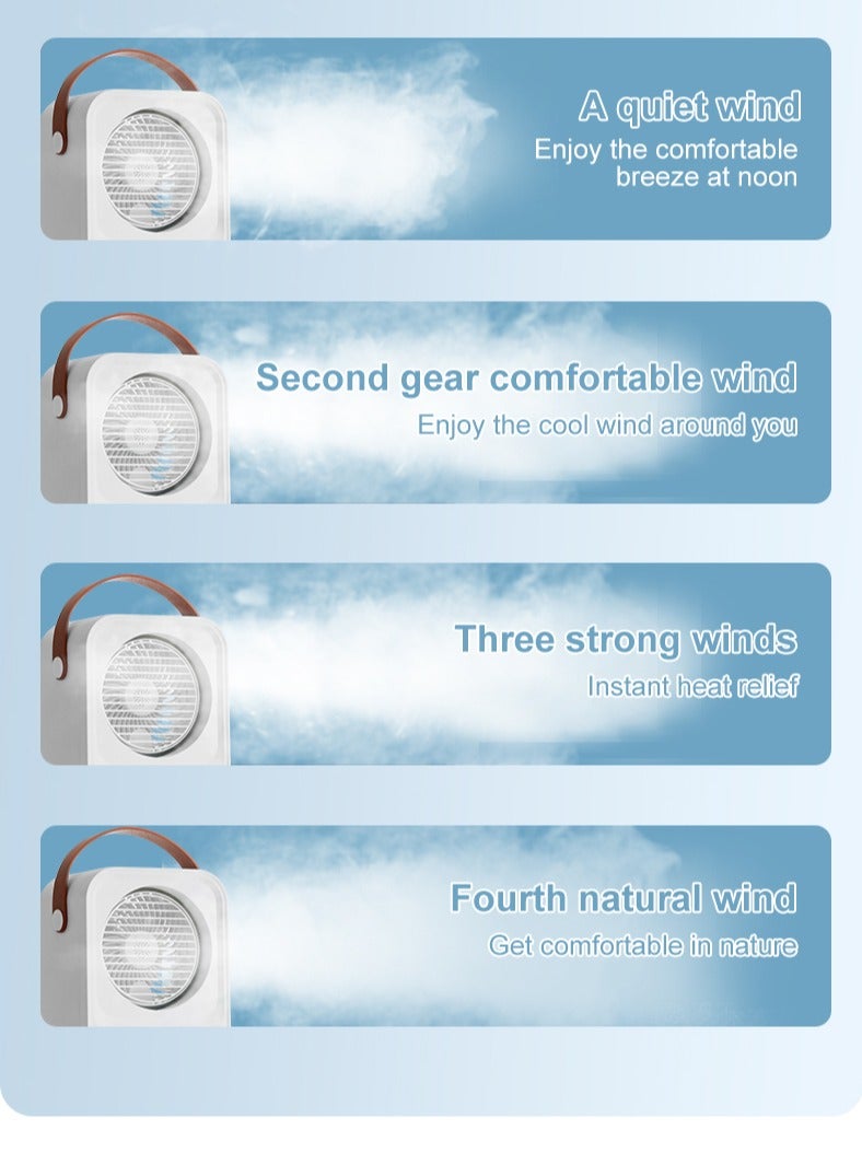 إيفرين مروحة تهوية ذات عرض رقمي محمولة قابلة للتوصيل بال USB وعلى المكتب تتقن الماء بتنفير للتبريد (تحكم عن بعد أبيض) - Image 2