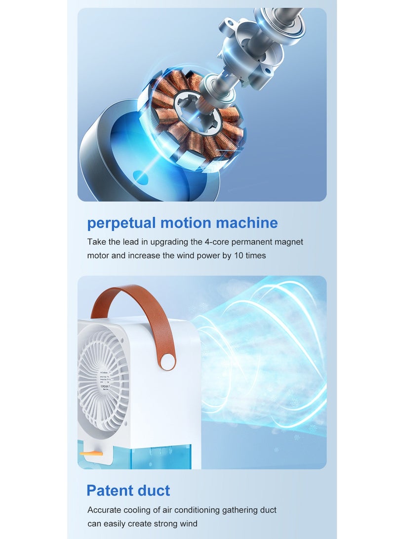 إيفرين مروحة تهوية ذات عرض رقمي محمولة قابلة للتوصيل بال USB وعلى المكتب تتقن الماء بتنفير للتبريد (تحكم عن بعد أبيض) - Image 4