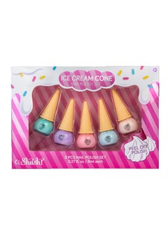 Shush! Shush! - Ice Cream Cone 5pcs Water Nail Polish Set,  5+ , Non Toxic and Safe for Kids  - Image 1