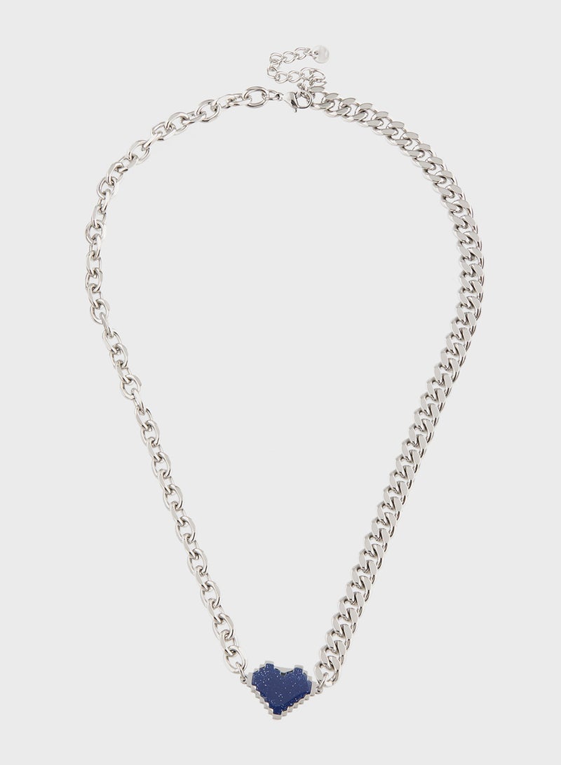 Robert Wood Heart Pendant Chain Necklace  - Image 1