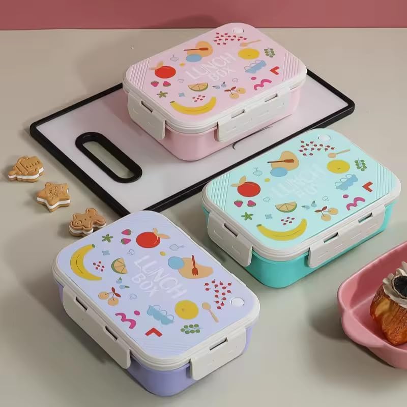 MEDALLIX Stainless Steel Lunch Box | 3-Compartment Bento Box, Leak-Proof & BPA-Free | Eco-Friendly Meal Prep Container for Adults & Kids | Durable & Portable Tiffin Box (Pink), 850 milliliters - Image 3