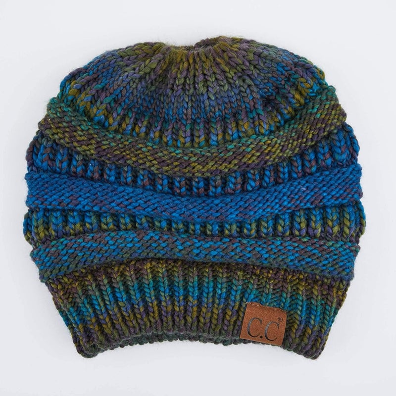 Cc Exclusives Soft Stretch Cable Knit Messy Bun Ponytail Beanie Winter Hat for Women (MB-20A) - Image 2