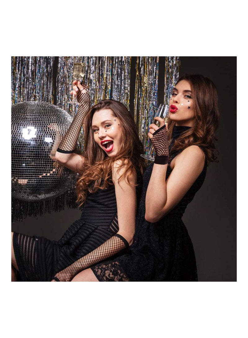 SOLARAE Warmers and Fishnet Gloves Set, Short Fishnet Gloves, Long Short Fishnet Gloves, Neon Leg Warmers for 80s Party Dance Disco Costume Parties Supplies - Image 2