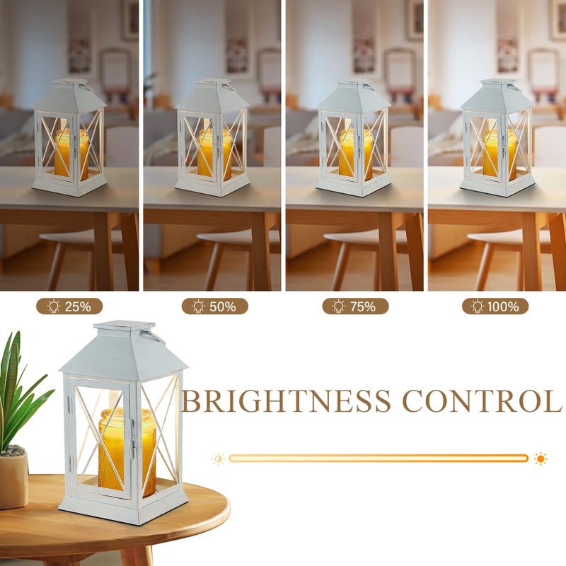 Aaffkaa Candle Warmer Lamp with Timer,Cande Warmer Lantern for Jar Candle,Dimmable Candle Lamp Warmer Farmhouse Heat Lamp with 2 Bulbs,Auto Shut Off & Adjustable Brightness-White - Image 2