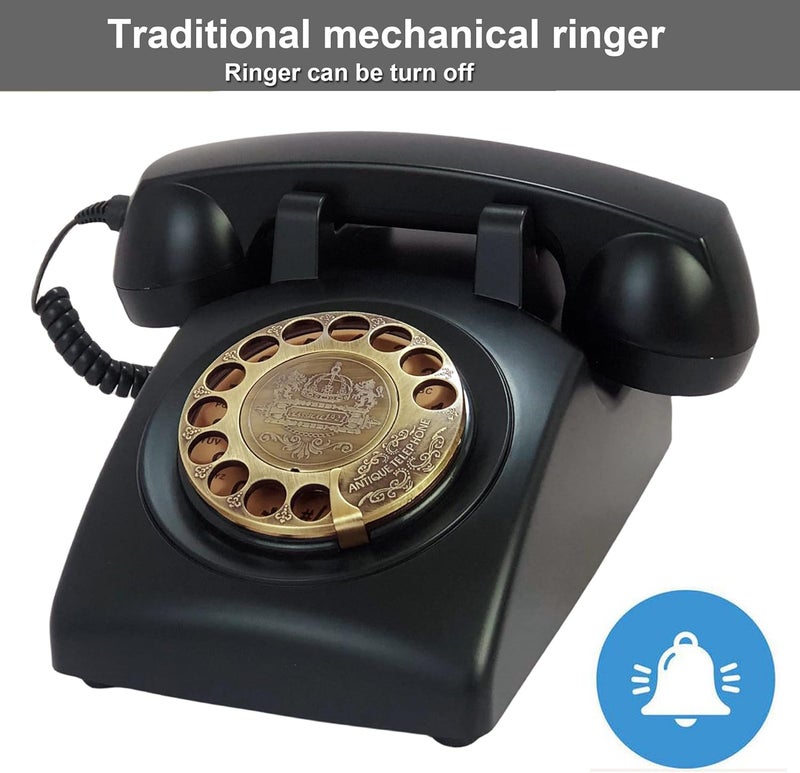 TelPal Antique Phones Corded Landline Telephone Vintage Classic Rotary Dial Home Phone of 1930s Old Fashion Business Phones Home Office Decor Landlines - Image 3