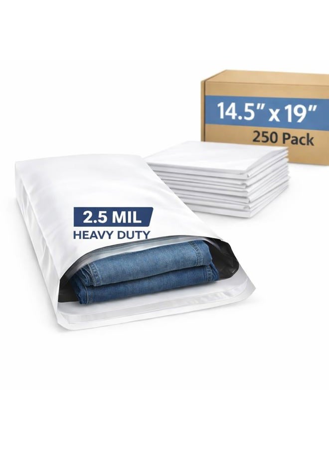 Mr.Oslo - 250 Pack 14.5x19 Poly Mailers – Self-Sealing Waterproof Shipping Bags for Clothing & Small Business – Tear-Resistant. Made in Canada - Image 1