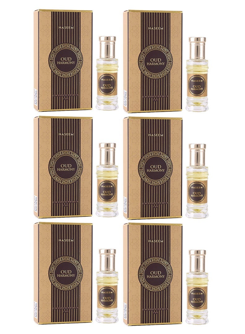 Oud Harmony Perfume Oil Roll-On for Men & Women - 6ml (Pack of 6)