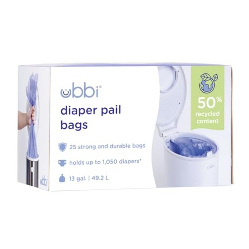 Disposable Diaper Pail Plastic Bags, Single Pack, 25 Count, 13-Gallon Bags - Image 1