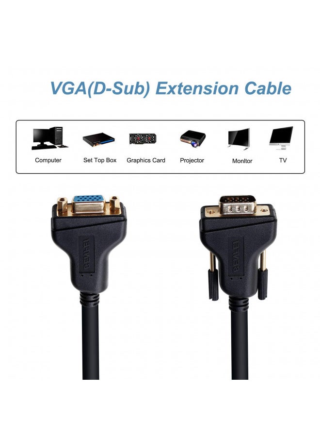 Benfei - BENFEI VGA Extension Cable, VGA Male to Female Cable,1.8 Meter/6 Feet - Image 1