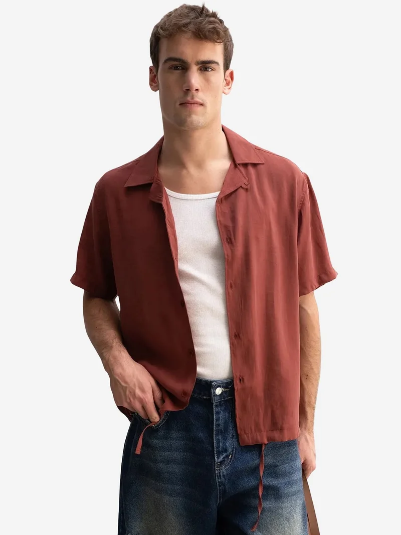 جيستو GIESTO Men's Short Sleeve Open Collar Shirt