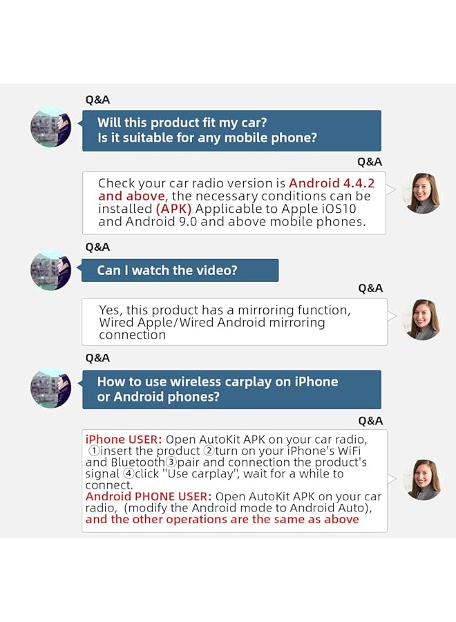 Carlinkit Wireless Adapter For Android Head Unit- Wireless Carplay & Android Auto 2-In-1 Dongle - Support Screen Mirroring/Voice Control/Steering Wheel Control- Only Fit For Android Car Radio - Image 2